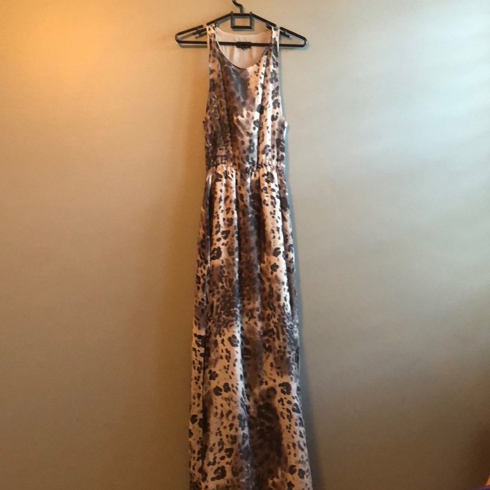 TopShop Gray/Purple Leopard Print Maxi Dress